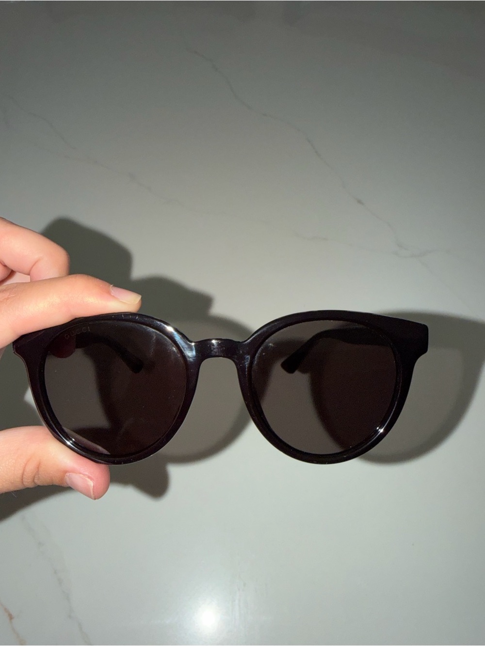 Gucci Black Frame Sunglasses with Purple Velvet Case - Picture 9 of 11